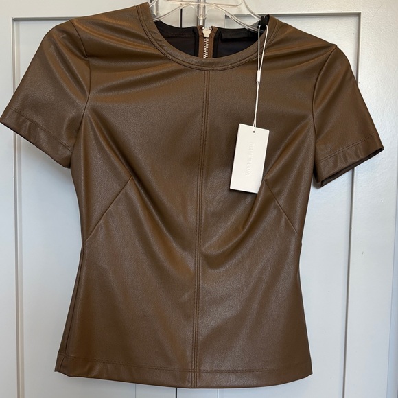 Helmut Lang Rich Brown Short Sleeve Tee - Picture 1 of 7